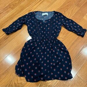 Girls Kids Abercrombie Fitch ANF Floral Navy Dress Size XS 8